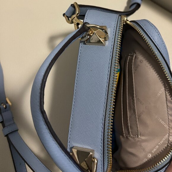 MICHAEL KORS LEATHER CROSSBODY with handle in PALE BLUE - Picture 2 of 3